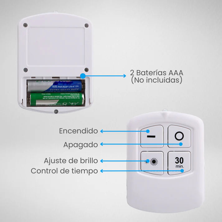 Set De 3 Luces Led Con Control