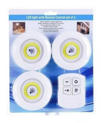 Set De 3 Luces Led Con Control